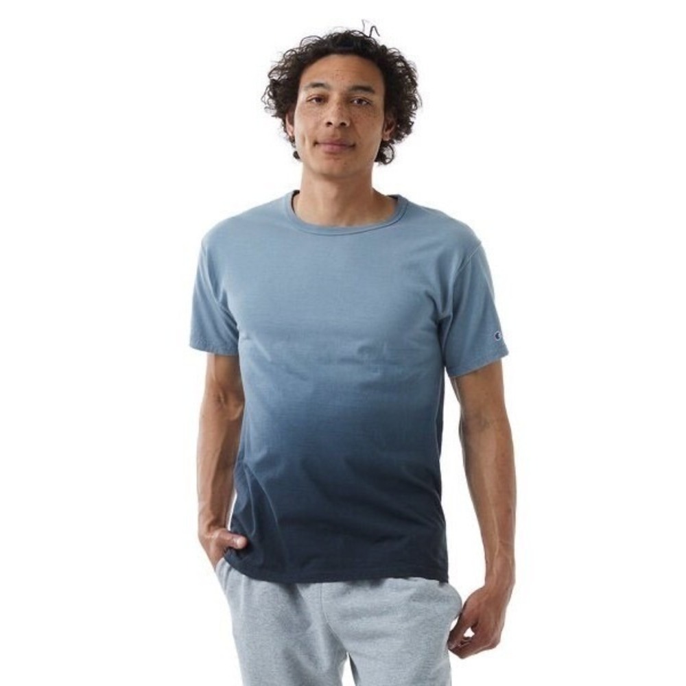 NWOT Unisex Champion Ombre Dip Dye T-Shirt - Large - Black Ombre